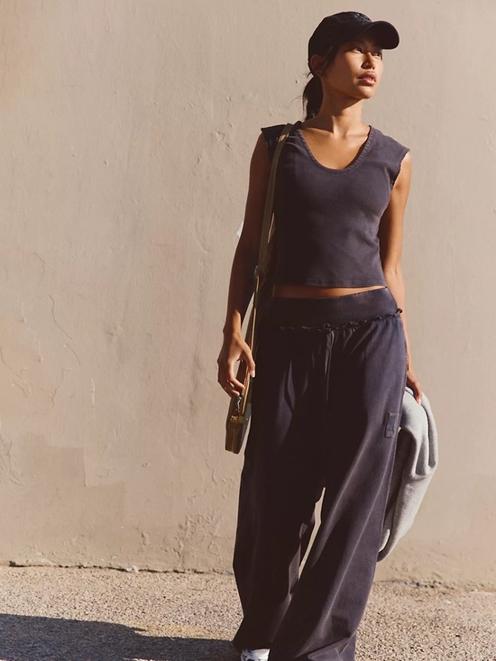FP Movement by Free People Pants - FP Movement Set Me Free Set Black Wide Leg Sweatpants + Cropped Tank size S